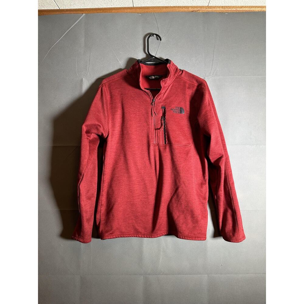 North Face Pullover Mens Small Red 1/4 Zip Fleece Outdoor Jacket NF0A3SO7 FA19
